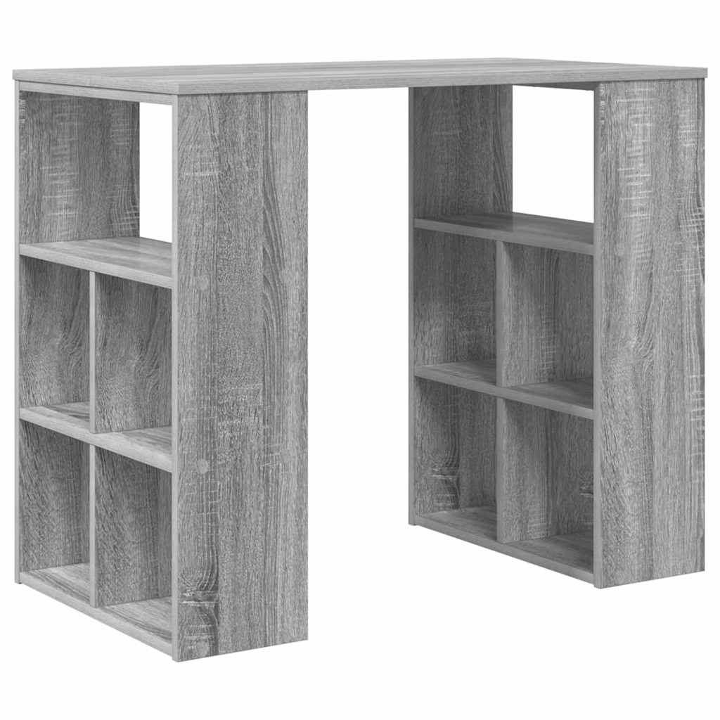 Bureau met plank Grijs Sonoma 90 x 50 x 75 cm Bewerkt hout
