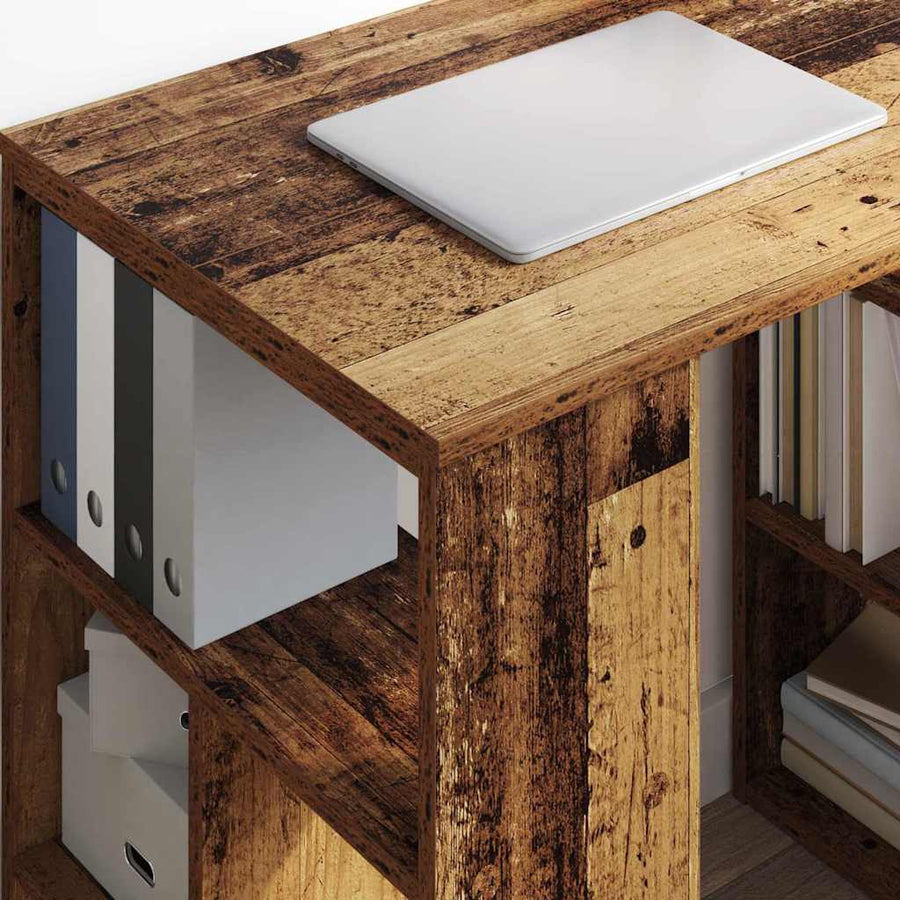 Bureau met plank Oud Hout 90 x 50 x 75 cm Bewerkt hout