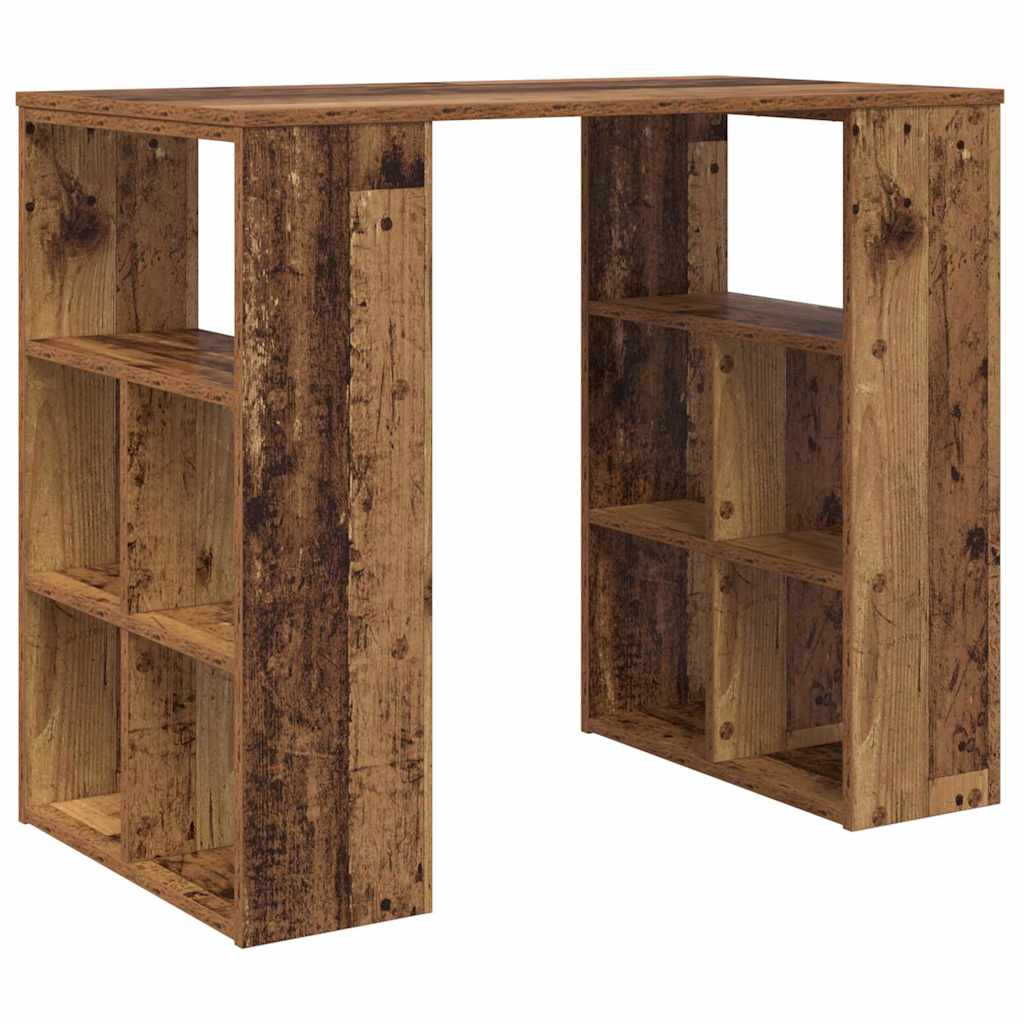 Bureau met plank Oud Hout 90 x 50 x 75 cm Bewerkt hout