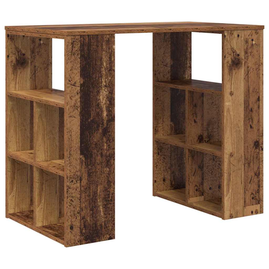 Bureau met plank Oud Hout 90 x 50 x 75 cm Bewerkt hout
