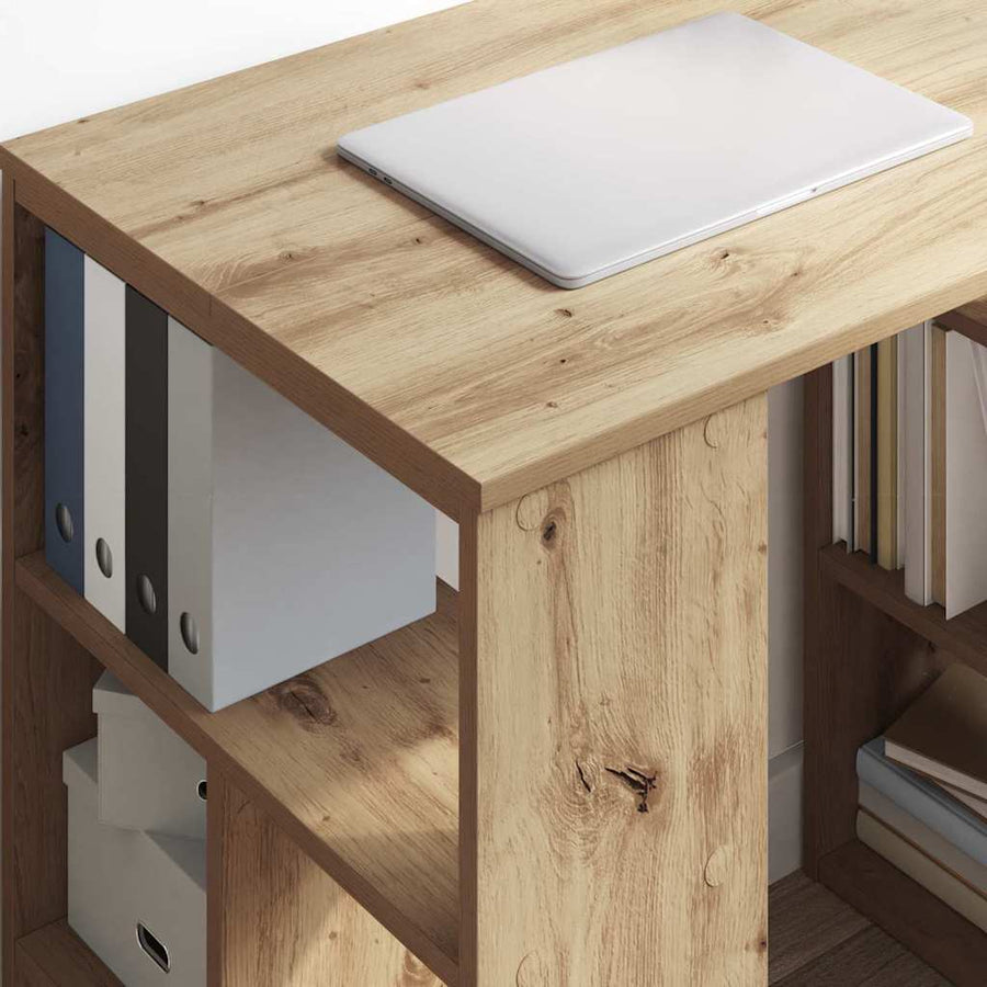 Bureau met plank Artisan Eiken 90 x 50 x 75 cm Bewerkt hout