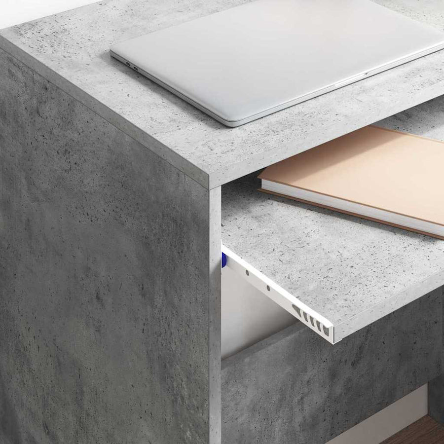 Bureau met lade Beton Grijs 77.5 x 43 x 79 cm Bewerkt hout
