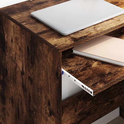 Bureau met lade Gerookt eiken 77.5 x 43 x 79 cm Bewerkt hout