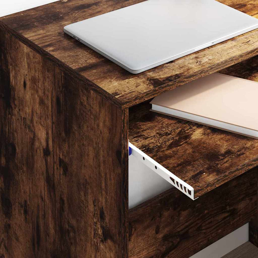 Bureau met lade Gerookt eiken 77.5 x 43 x 79 cm Bewerkt hout