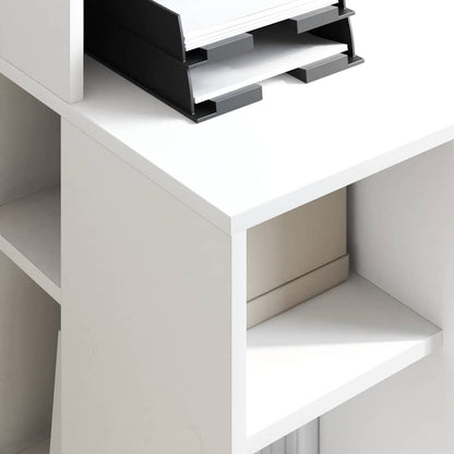 Bureau met plank met opslag Wit 90 x 48 x 101,5 cm Bewerkt hout