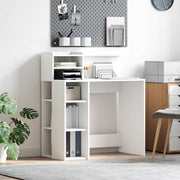 Bureau met opbergplanken wit 90x48x101,5 cm bewerkt hout