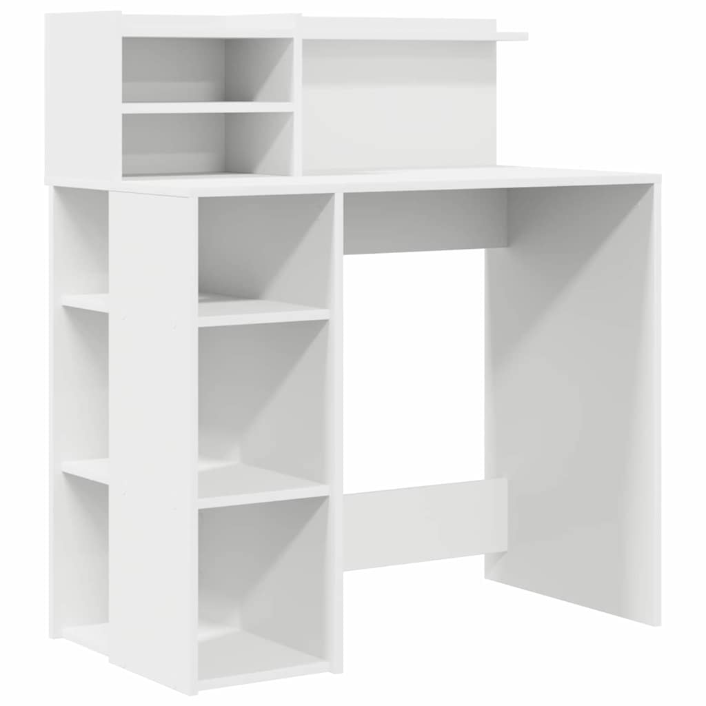 Bureau met plank met opslag Wit 90 x 48 x 101,5 cm Bewerkt hout