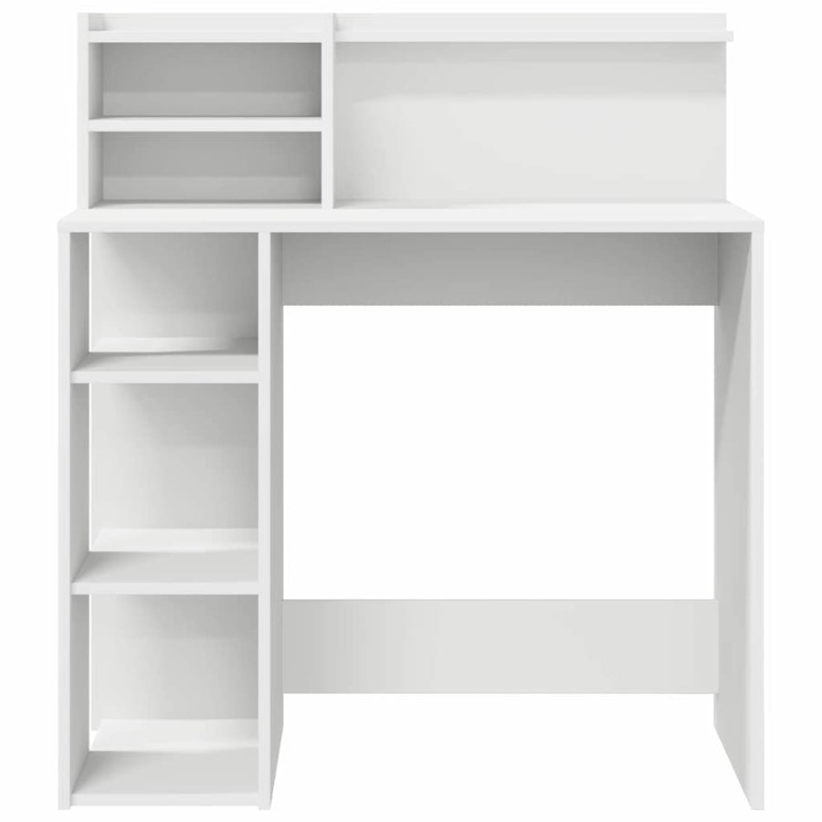 Bureau met plank met opslag Wit 90 x 48 x 101,5 cm Bewerkt hout