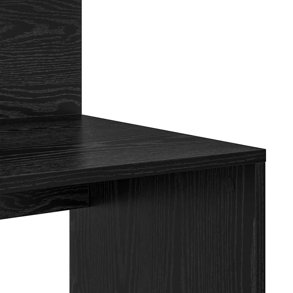 Bureau met plank Zwart Eiken 90 x 48 x 101,5 cm Bewerkt hout