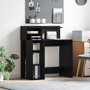 Bureau met plank zwart eiken 90x48x101,5 cm