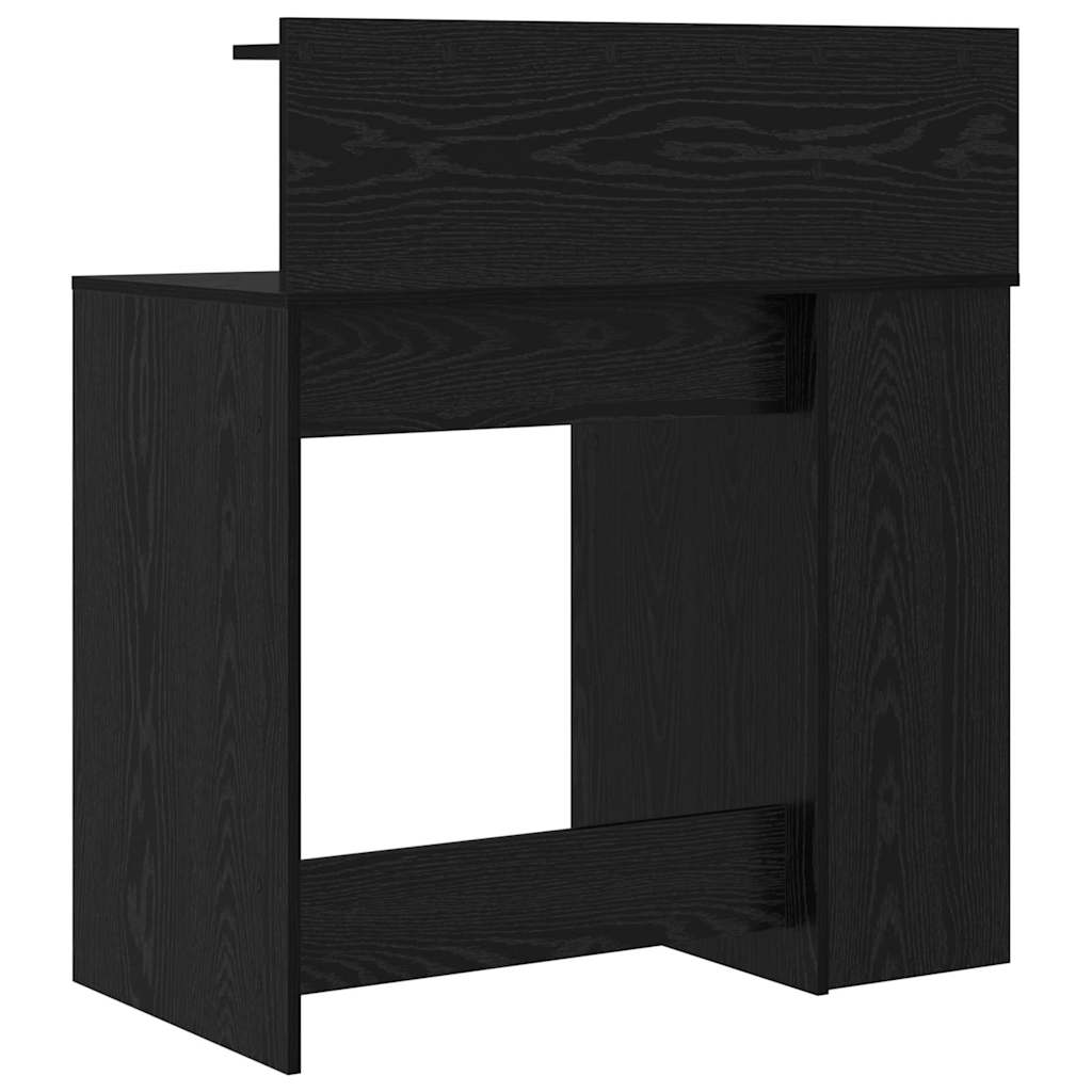 Bureau met plank Zwart Eiken 90 x 48 x 101,5 cm Bewerkt hout