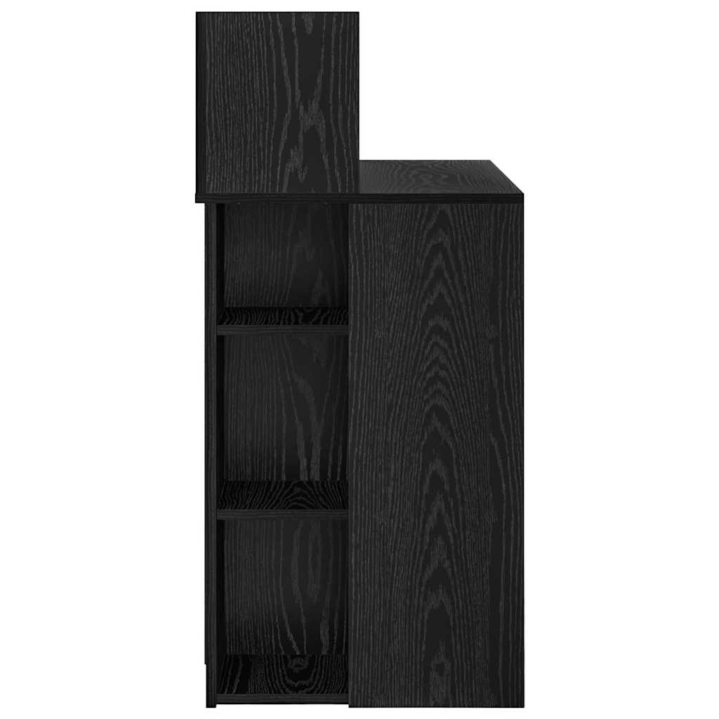 Bureau met plank Zwart Eiken 90 x 48 x 101,5 cm Bewerkt hout