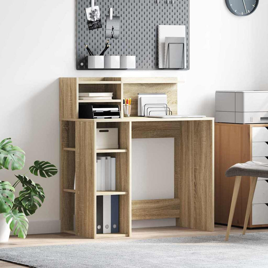 Bureau met plank Sonoma Eiken 90 x 48 x 101,5 cm Bewerkt hout