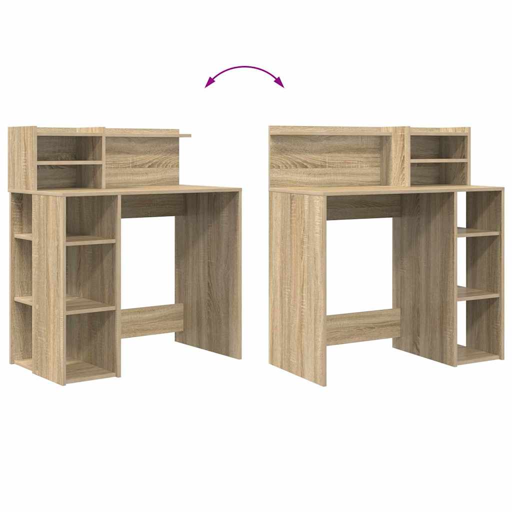 Bureau met plank Sonoma Eiken 90 x 48 x 101,5 cm Bewerkt hout