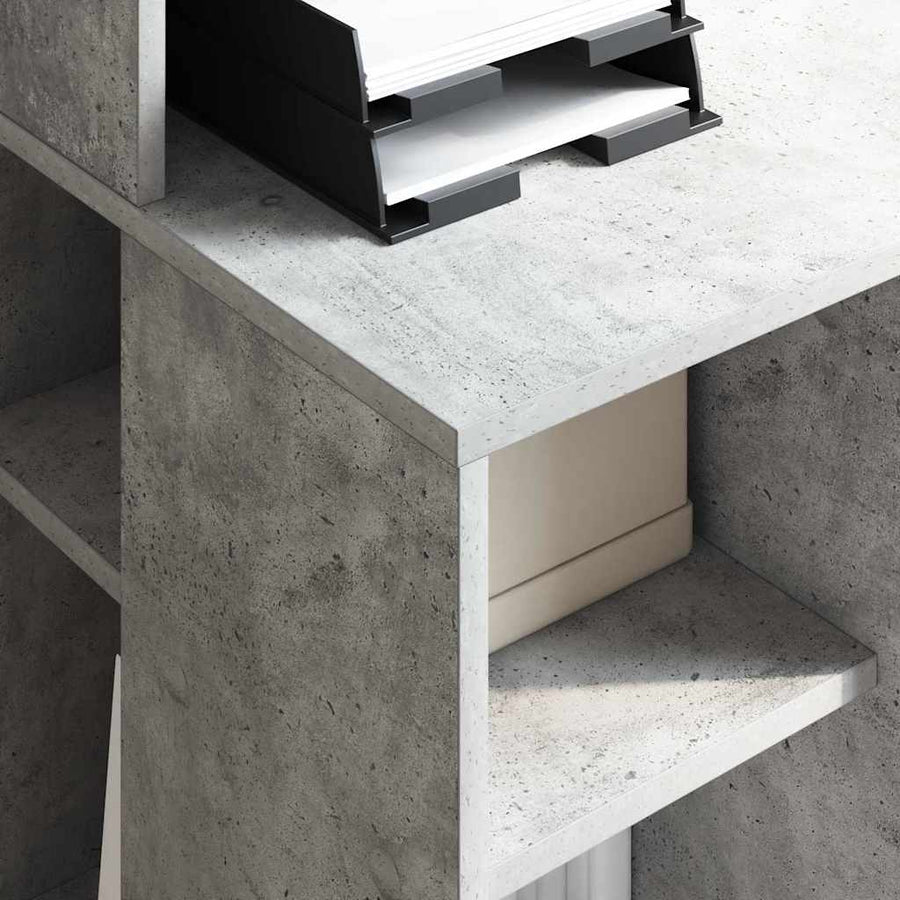 Bureau met plank Beton Grijs 90 x 48 x 101,5 cm Bewerkt hout