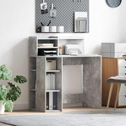 Bureau met plank 90x48x101,5 cm beton grijs bewerkt hout