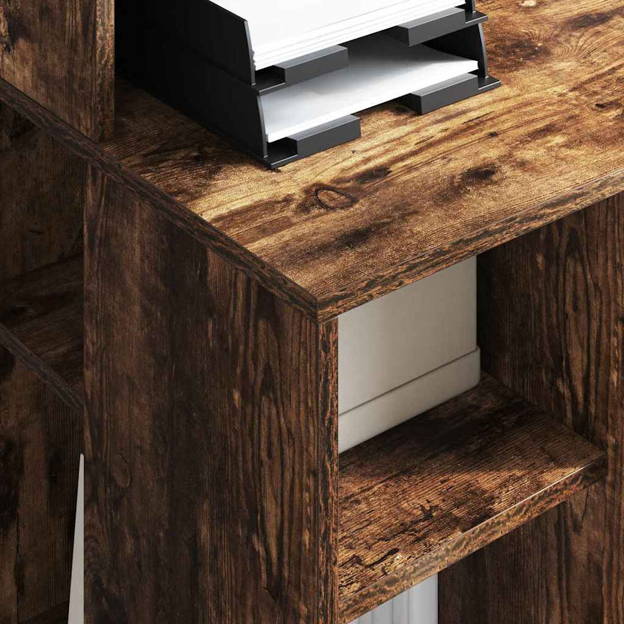 Bureau met plank Gerookt eiken 90 x 48 x 101,5 cm Bewerkt hout