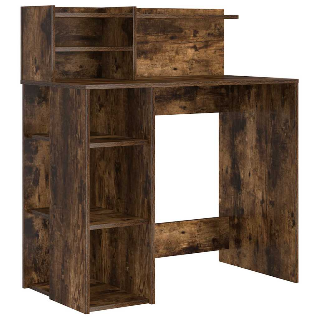 Bureau met plank Gerookt eiken 90 x 48 x 101,5 cm Bewerkt hout
