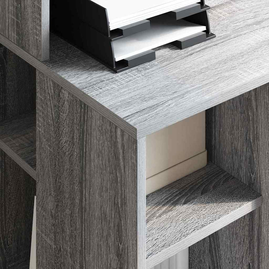 Bureau met plank Grijs Sonoma 90 x 48 x 101,5 cm Bewerkt hout