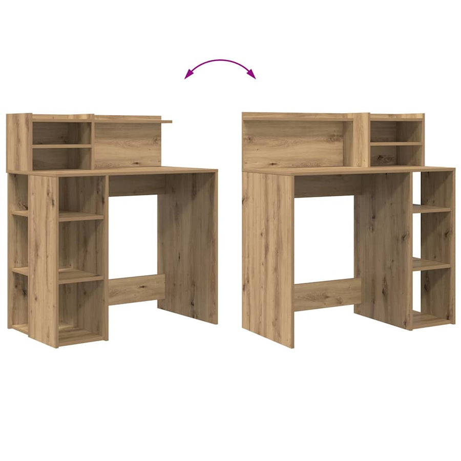 Bureau met plank Artisan Eiken 90 x 48 x 101,5 cm Bewerkt hout