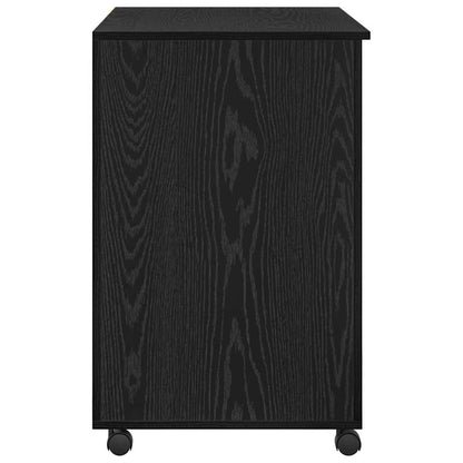Bureau met Wielen Zwart Eiken 91 x 50 x 77 cm Bewerkt hout