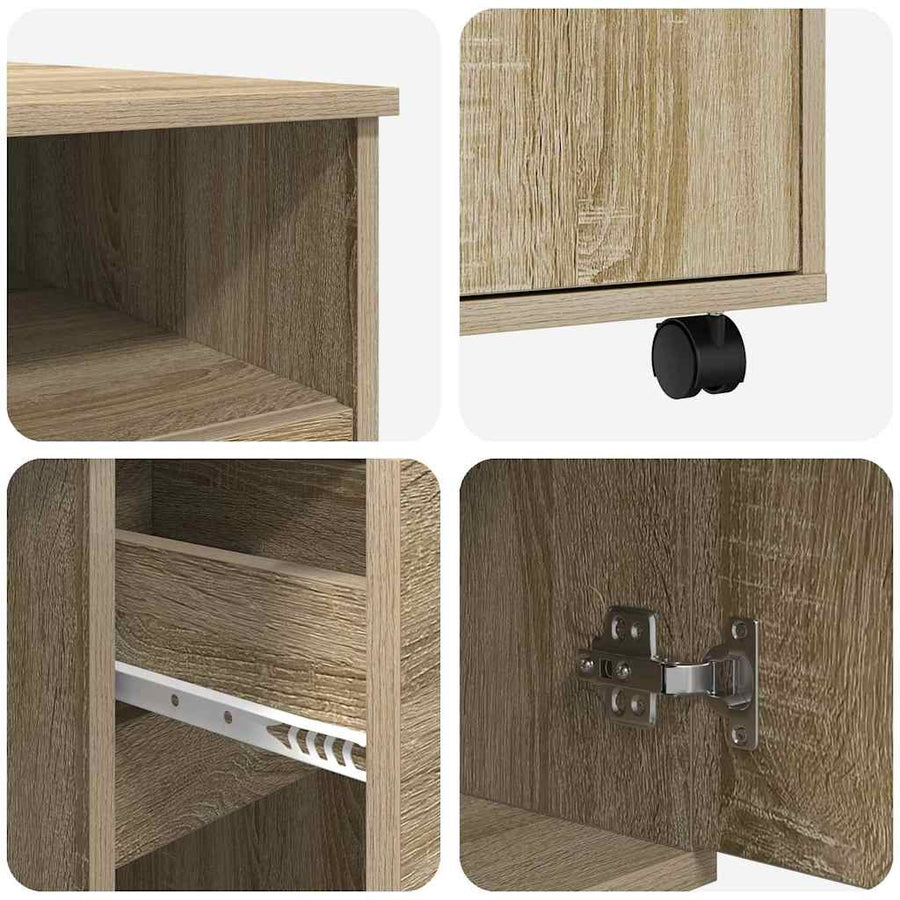 Bureau met Wielen Sonoma Eiken 91 x 50 x 77 cm Bewerkt hout