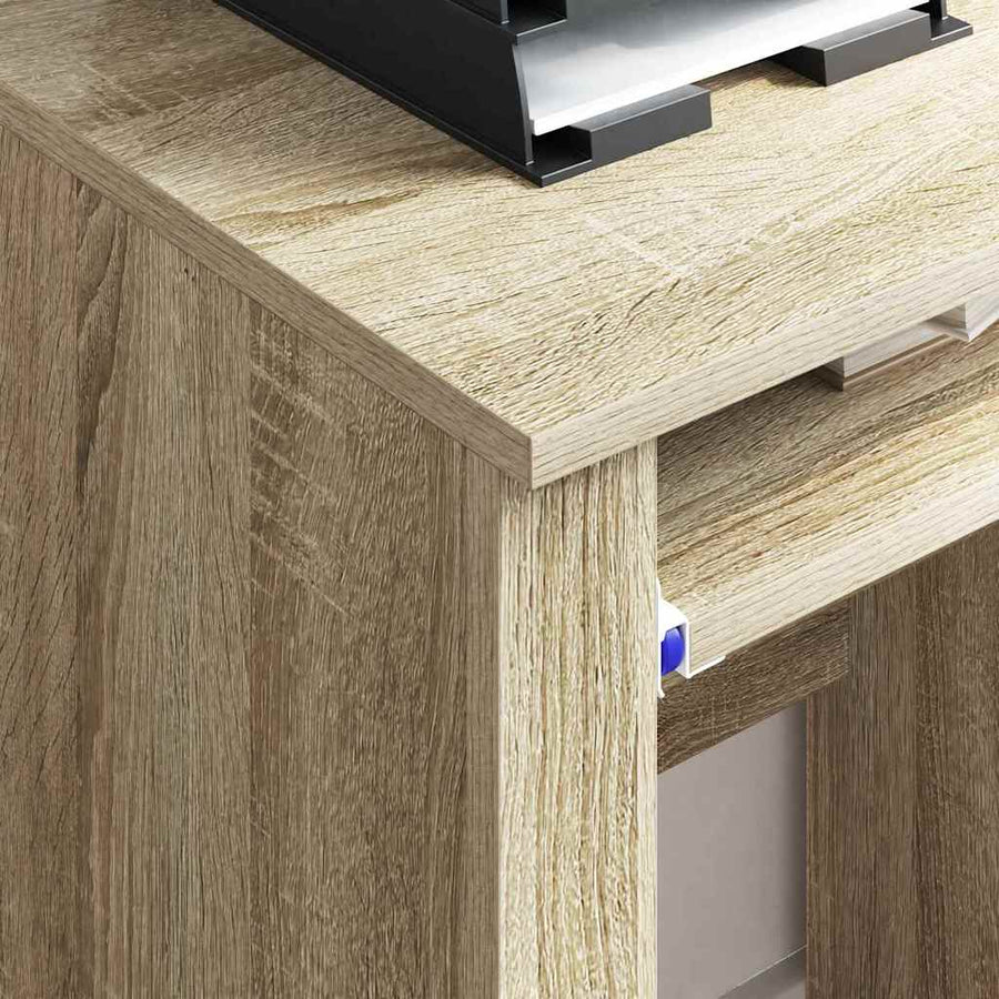 Bureau met Wielen Sonoma Eiken 91 x 50 x 77 cm Bewerkt hout