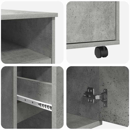 Bureau met Wielen Beton Grijs 91 x 50 x 77 cm Bewerkt hout