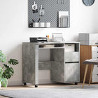 Bureau met wielen beton grijs 91x50x77 cm