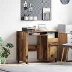 Bureau met wielen 91x50x77 cm oud hout