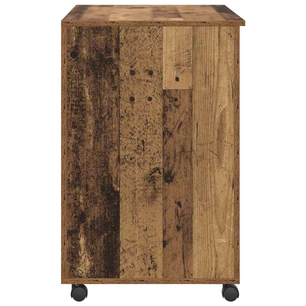 Bureau met Wielen Oud Hout 91 x 50 x 77 cm Bewerkt hout