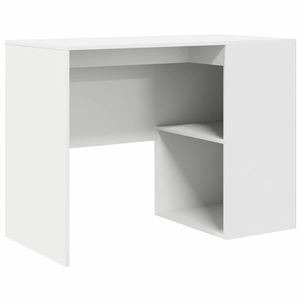 Bureau met plank met opslag Wit 102 x 50 x 75 cm Bewerkt hout