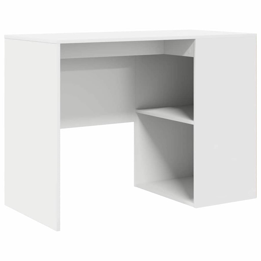 Bureau met plank met opslag Wit 102 x 50 x 75 cm Bewerkt hout