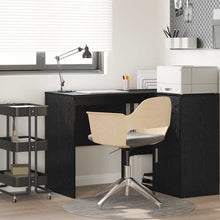 Bureau met plank Zwart Eiken 102 x 50 x 75 cm Bewerkt hout