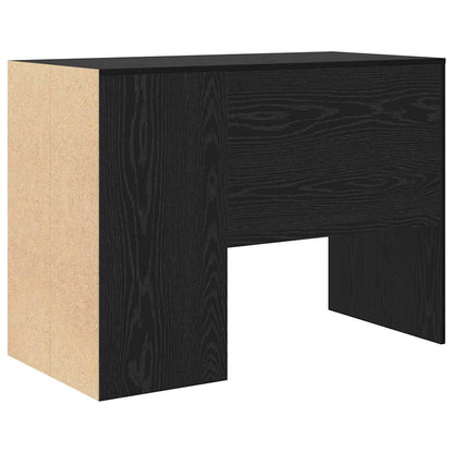 Bureau met plank Zwart Eiken 102 x 50 x 75 cm Bewerkt hout