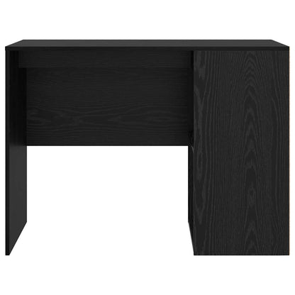 Bureau met plank Zwart Eiken 102 x 50 x 75 cm Bewerkt hout
