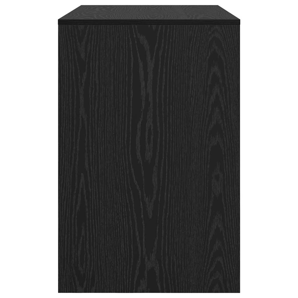 Bureau met plank Zwart Eiken 102 x 50 x 75 cm Bewerkt hout
