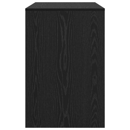 Bureau met plank Zwart Eiken 102 x 50 x 75 cm Bewerkt hout