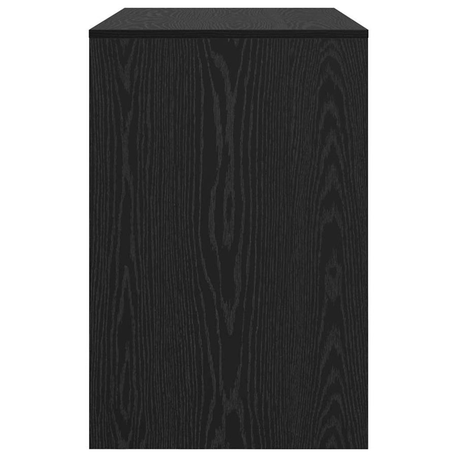 Bureau met plank Zwart Eiken 102 x 50 x 75 cm Bewerkt hout