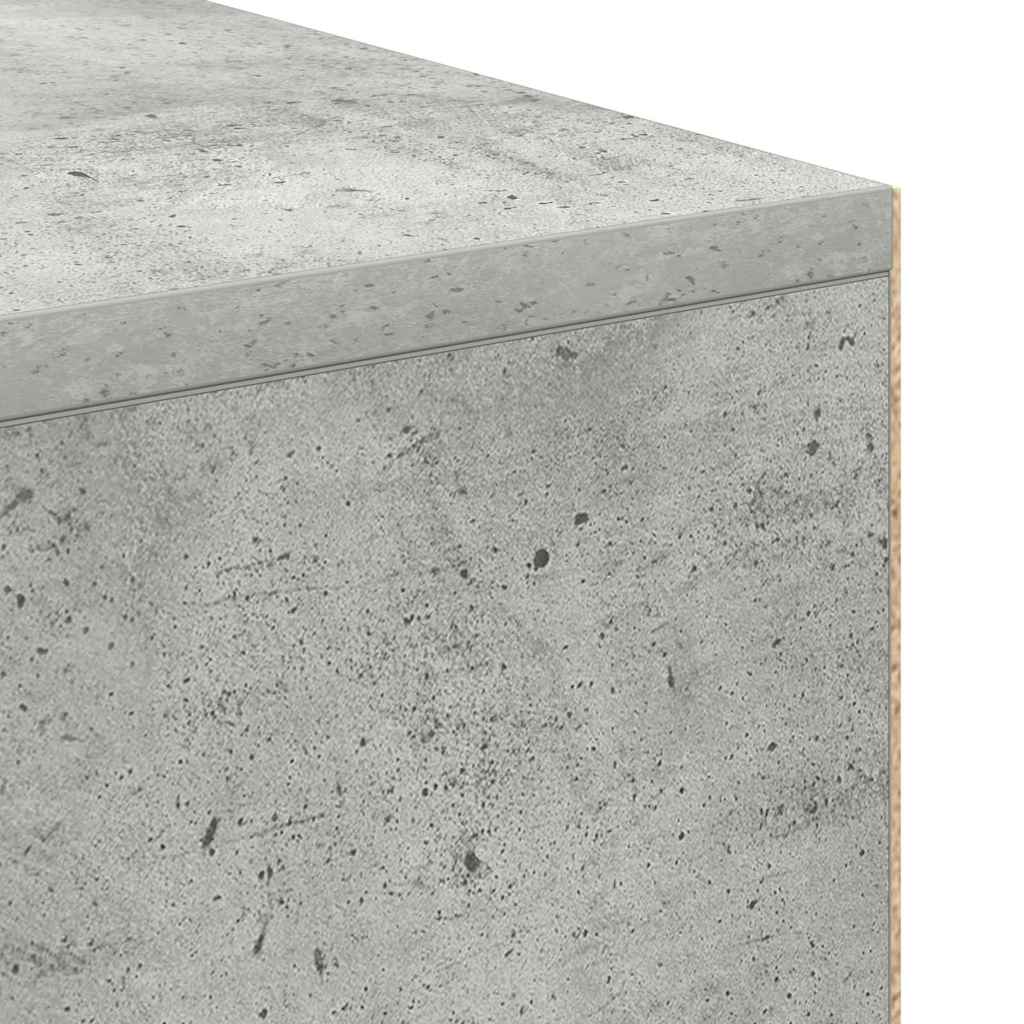 Bureau met plank Beton Grijs 102 x 50 x 75 cm Bewerkt hout