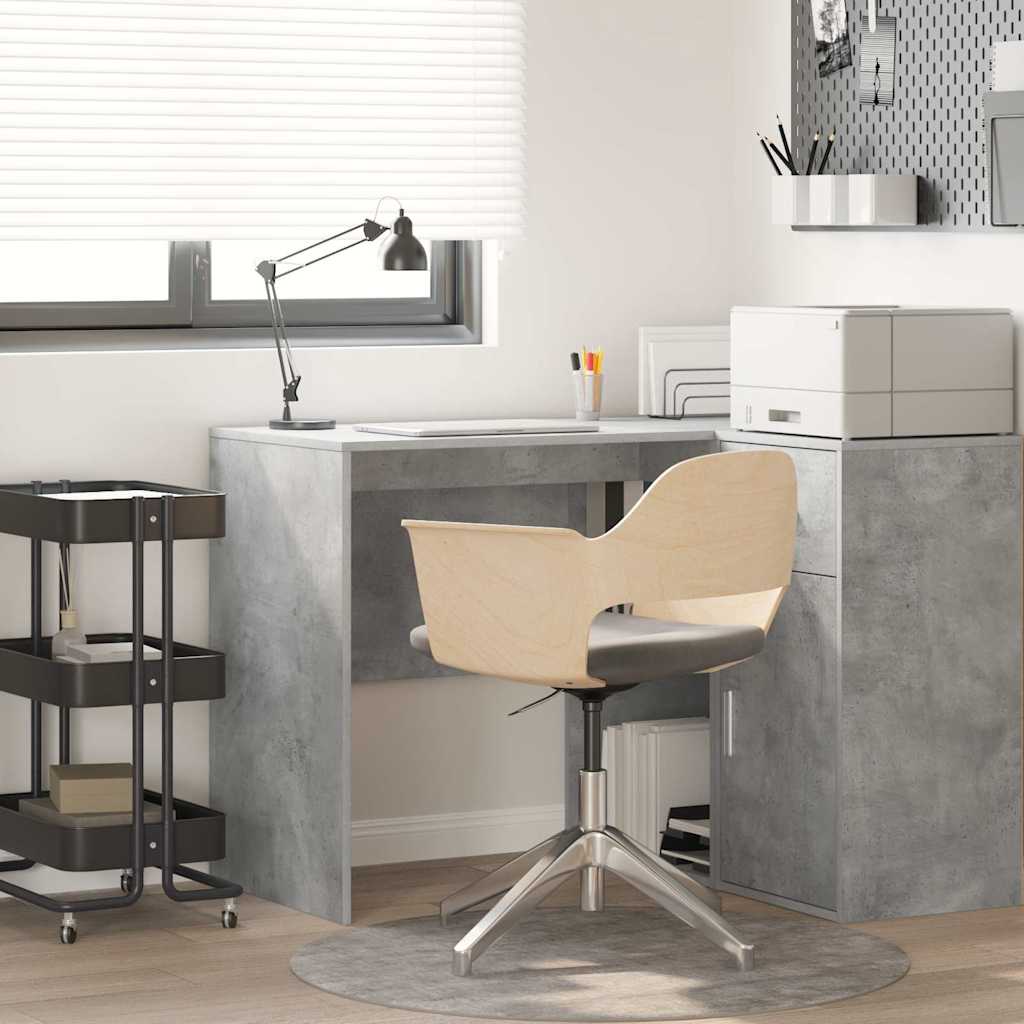 Bureau met plank Beton Grijs 102 x 50 x 75 cm Bewerkt hout