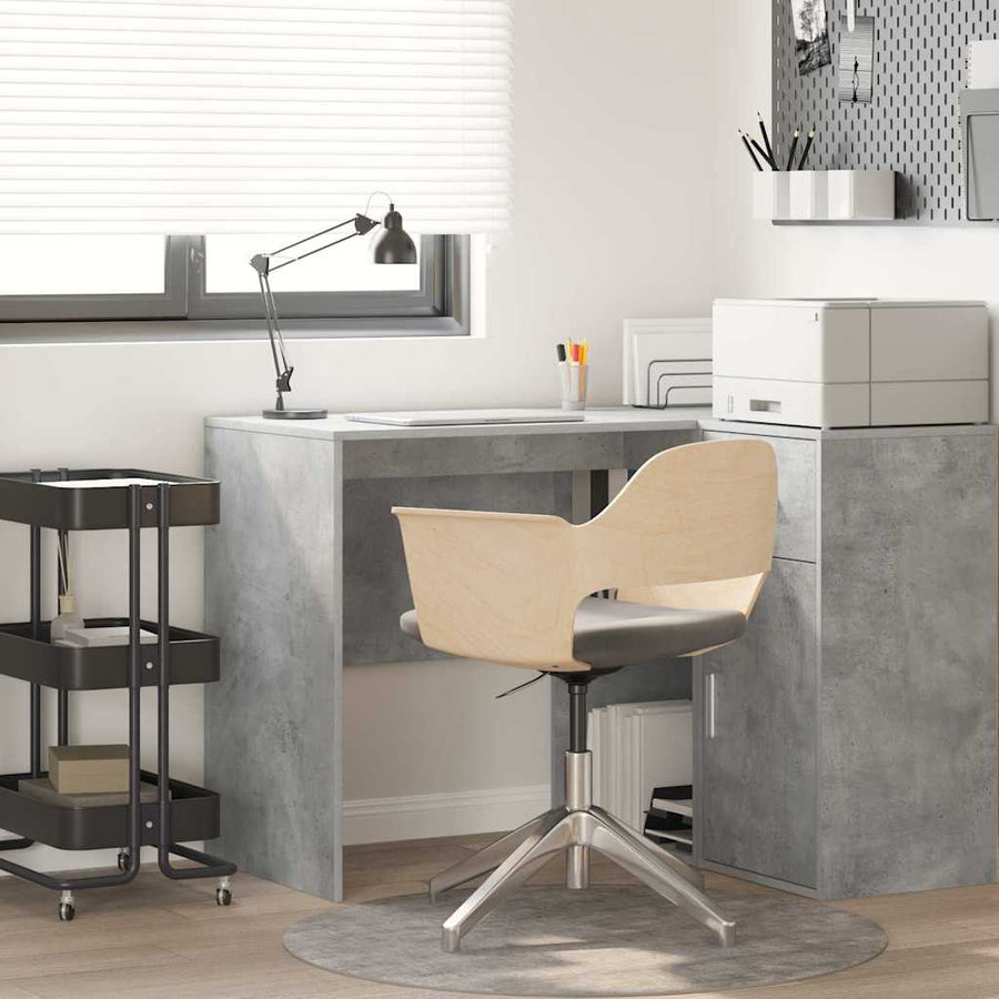 Bureau met plank Beton Grijs 102 x 50 x 75 cm Bewerkt hout