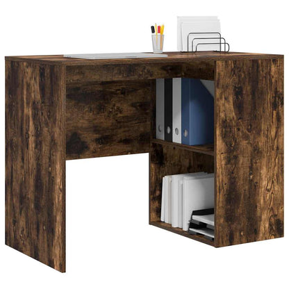 Bureau met plank Gerookt eiken 102 x 50 x 75 cm Bewerkt hout