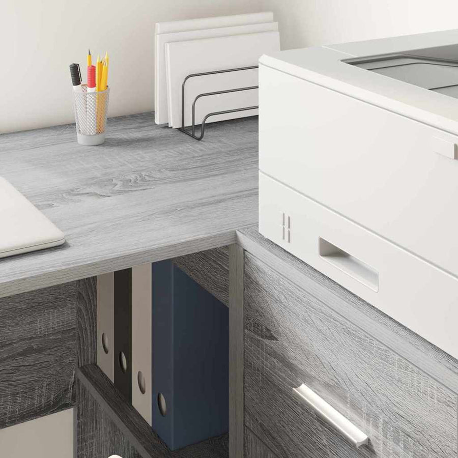 Bureau met plank Grijs Sonoma 102 x 50 x 75 cm Bewerkt hout