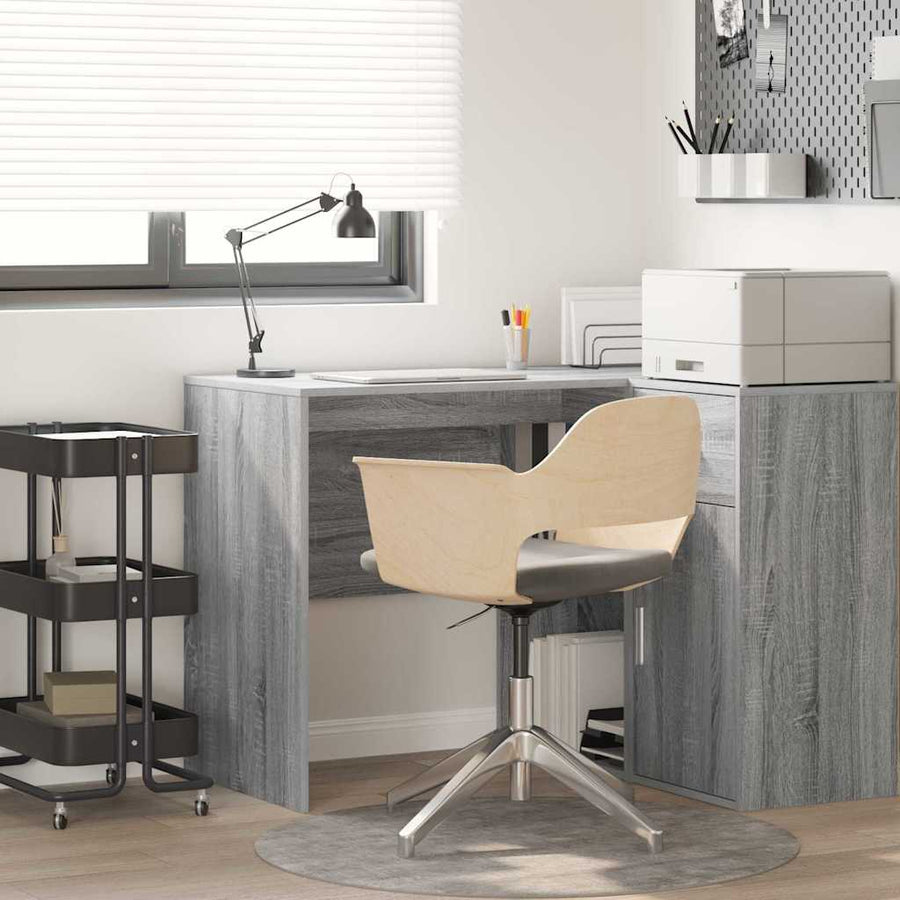 Bureau met plank Grijs Sonoma 102 x 50 x 75 cm Bewerkt hout