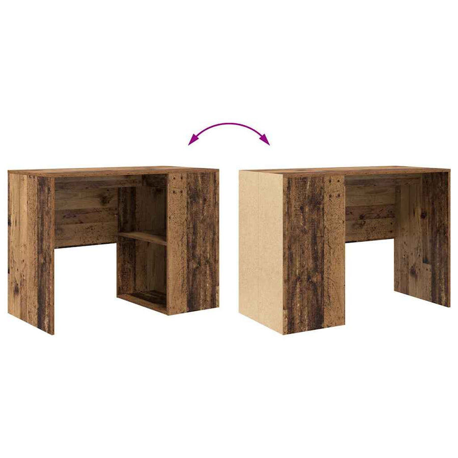 Bureau met plank Oud Hout 102 x 50 x 75 cm Bewerkt hout