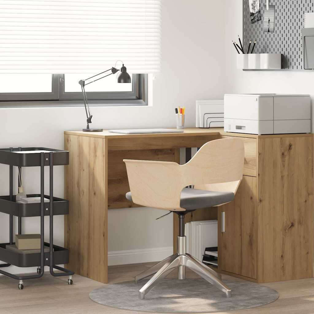Bureau met plank Artisan Eiken 102 x 50 x 75 cm Bewerkt hout