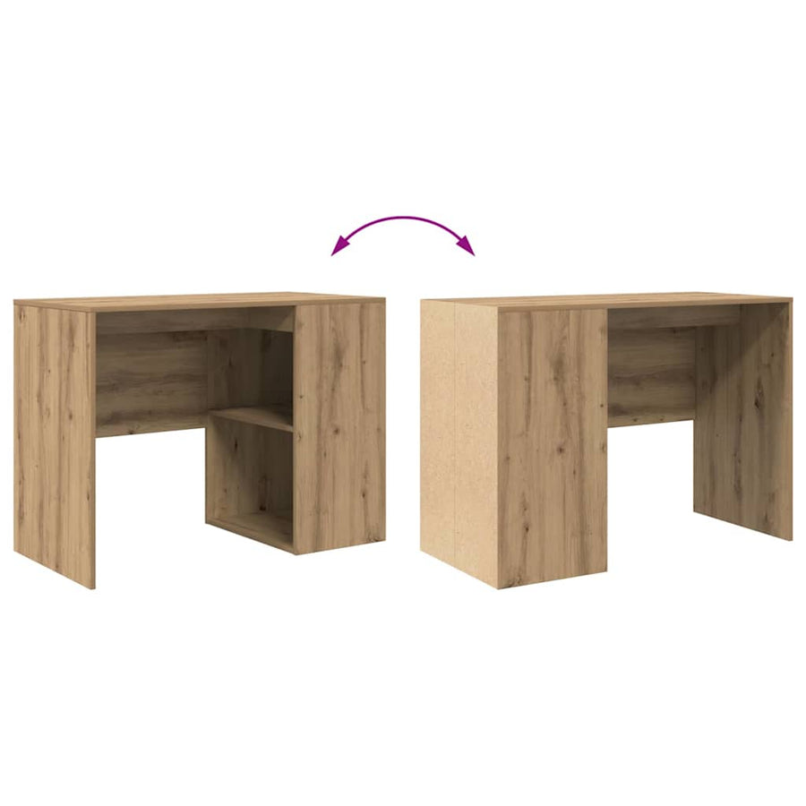 Bureau met plank Artisan Eiken 102 x 50 x 75 cm Bewerkt hout