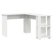 Hoekbureau met plank Wit 140 x 113,5 x 75 cm Bewerkt hout