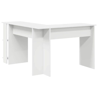 Hoekbureau met plank Wit 140 x 113,5 x 75 cm Bewerkt hout